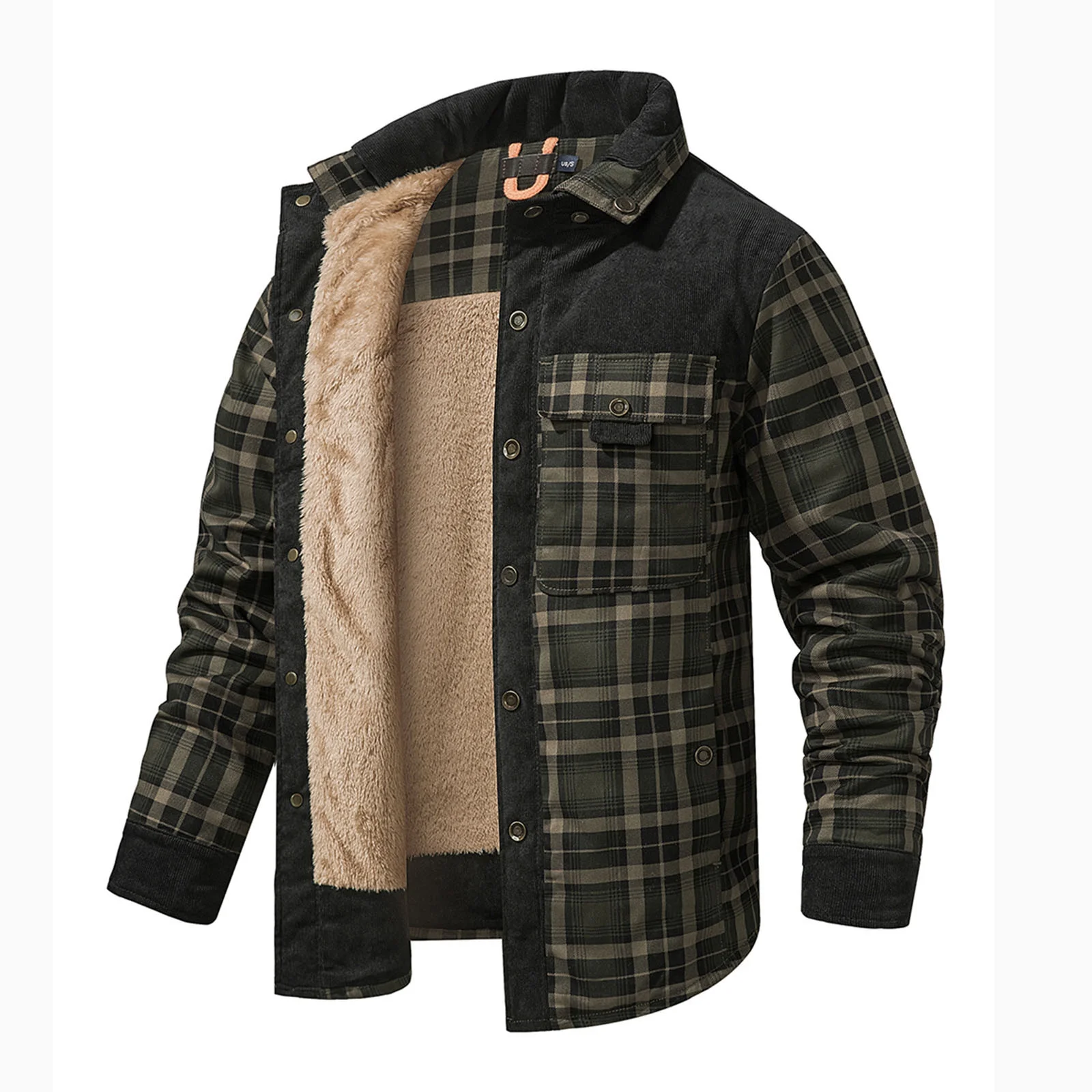 Sherpa-Lined Flannel Shirt Jacket - Image 8