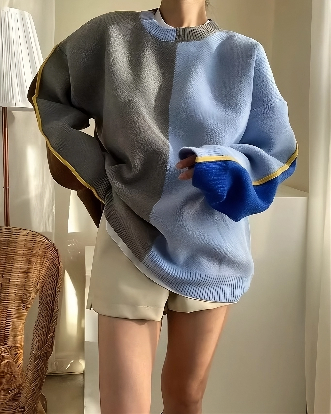 Knitted Colorblock Sweater