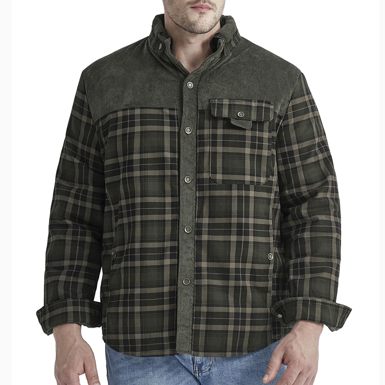 Sherpa-Lined Flannel Shirt Jacket - Image 11