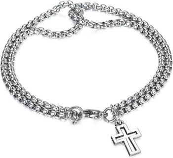 Double Layer Cross Chain Bracelet