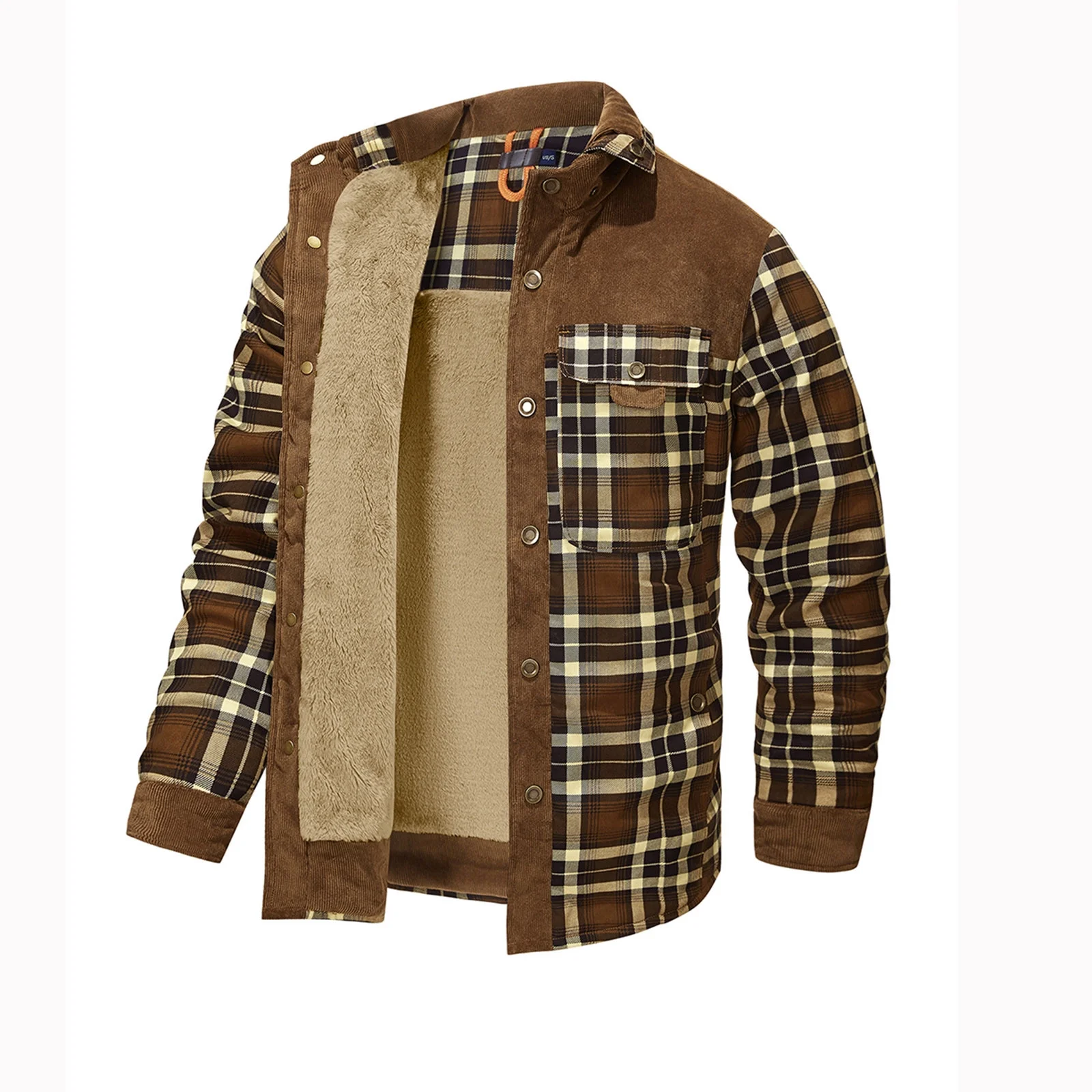 Sherpa-Lined Flannel Shirt Jacket - Image 2